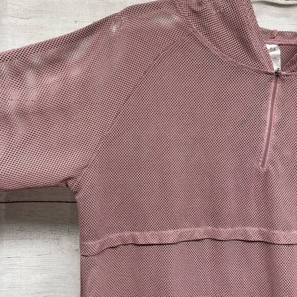 Soho Sports Dusty Pink Gray Studio Mesh 1/4 Zip Hoodied Jacket size XL - Picture 10 of 11